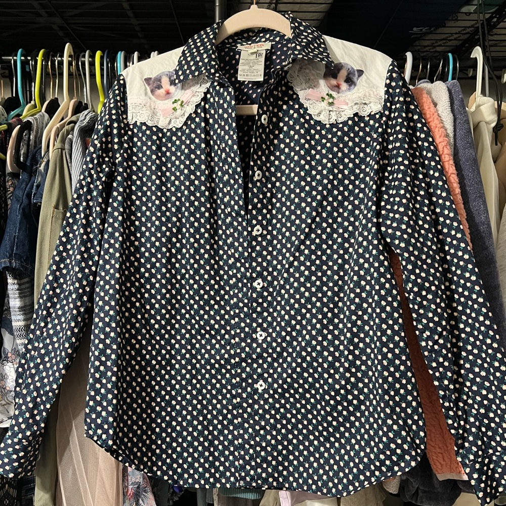 Sister Paul & Joe Floral Cat Shirt Size 1